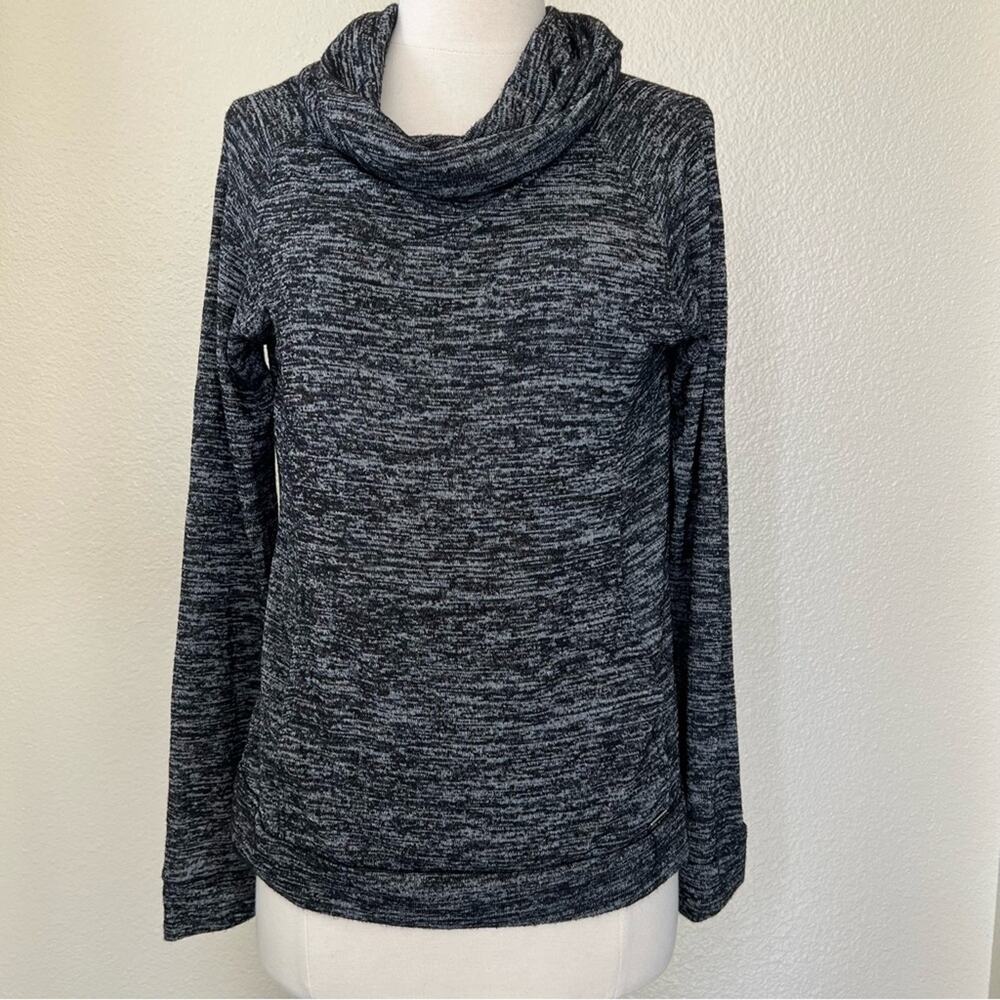 Hello Mello Carefree Threads gray cowl neck sweater heather gray long sleeve